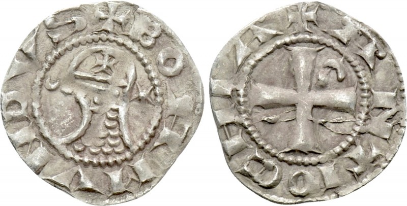 CRUSADERS. Antioch. Bohémond III (1163-1201). BI Denier

Obv: + BOAMVNDVS. Hel...