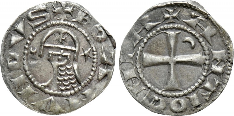 CRUSADERS. Antioch. Bohémond III (1163-1201). BI Denier

Obv: + BOAИVИDVS. Hel...