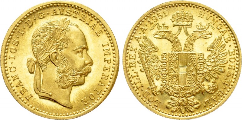 AUSTRIAN EMPIRE. Franz Joseph I (1848-1916). GOLD Ducat (1951). Wien (Vienna). R...