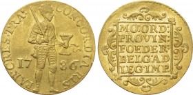 NETHERLANDS. Batavian Republic (1796-1805). GOLD Ducat (1786). Utrecht