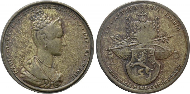 AUSTRIA. Maria Anna (Empress consort, 1830-1848). Cast Medal (1836). Commemorati...