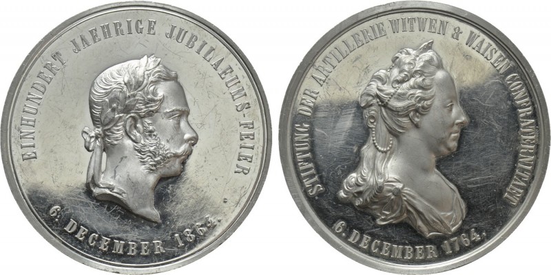 AUSTRIAN EMPIRE. Franz Joseph I (1848-1916). Tin Medal (1864). By A. Pittner. "A...