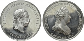 AUSTRIAN EMPIRE. Franz Joseph I (1848-1916). Tin Medal (1864). By A. Pittner. "Auf die Säcularfeier der Stiftung der Artillerie-Witwen und Waisen-Conf...