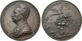 AUSTRIA. Bronze Medal (1893). By A. Scharff and F. X. Pawlik. Commemorating "Brieftauben Distanz Flug Wien Berlin Berlin Wien"
