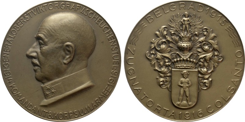 AUSTRIA. Bronze Plaque (1929). By R. Pfeffer. Commemorating the Generaloberst Vi...