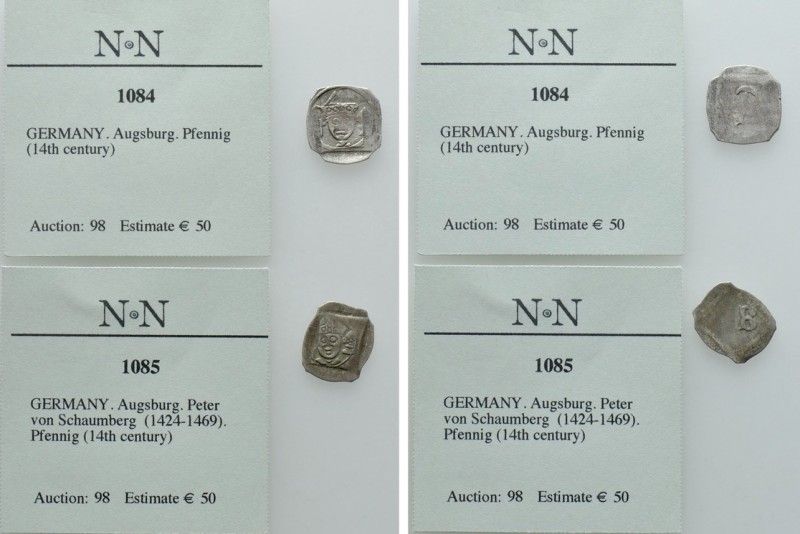2 Medieval Coins of Augsburg

Obv: . Rev: . . Condition: See picture. Weight: ...
