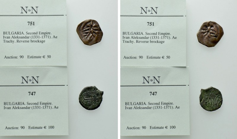2 Medieval coins; Bulgaria

Obv: . Rev: . . Condition: See picture. Weight: g....