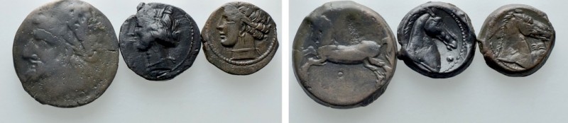 3 Greek Coins; Numidia, Carthage

Obv: . Rev: . . Condition: See picture. Weig...