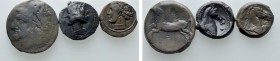 3 Greek Coins; Numidia, Carthage