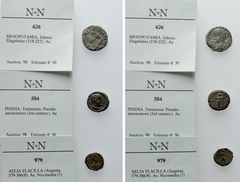 3 Roman Coins

Obv: . Rev: . . Condition: See picture. Weight: g. Diameter: mm...