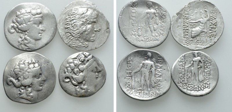 4 Greek Tetradrachms

Obv: . Rev: . . Condition: See picture. Weight: g. Diame...