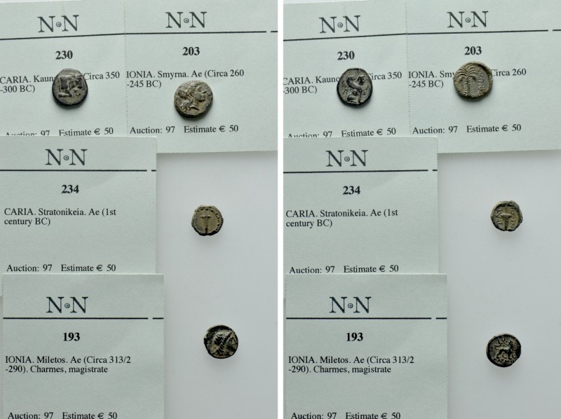 4 Greek Coins

Obv: . Rev: . . Condition: See picture. Weight: g. Diameter: mm...