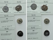 4 Roman Coins; Quintillus, Valerian II etc