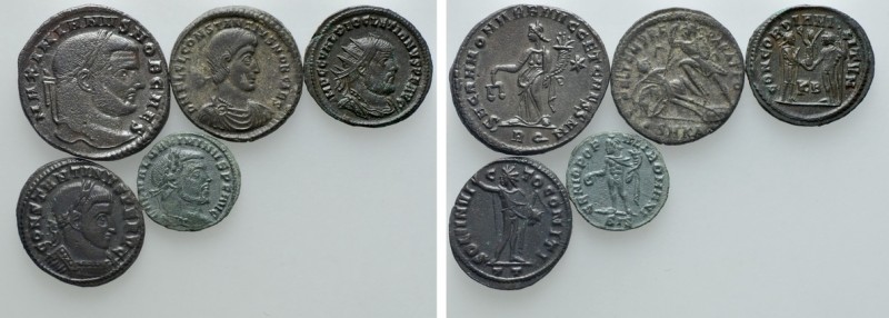5 Roman Coins

Obv: . Rev: . . Condition: See picture. Weight: g. Diameter: mm...
