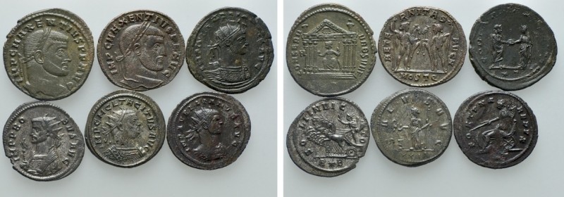 6 Antoniniani and Folles

Obv: . Rev: . . Condition: See picture. Weight: g. D...