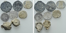 8 Byzantine Coins and Seals; Including two Hexagrammata