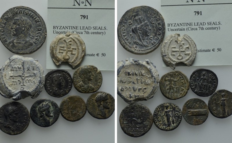9 Ancient Coins and Seals

Obv: . Rev: . . Condition: See picture. Weight: g. ...