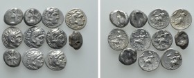 11 Greek Coins; Drachms and Sigloi