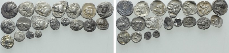 19 Greek Fractions

Obv: . Rev: . . Condition: See picture. Weight: g. Diamete...