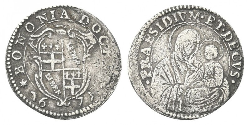 BOLOGNA
Clemente X (Emilio Altieri), 1670-1676.
Carlino 1671.
Ag
gr. 1,73
D...