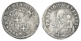 BOLOGNA
Clemente X (Emilio Altieri), 1670-1676.
Carlino 1671.
Ag
gr. 1,73
Dr. BONONIA DOCET. Stemma della città; sotto, 16 - 71.
Rv. PRAESIDIVM ...