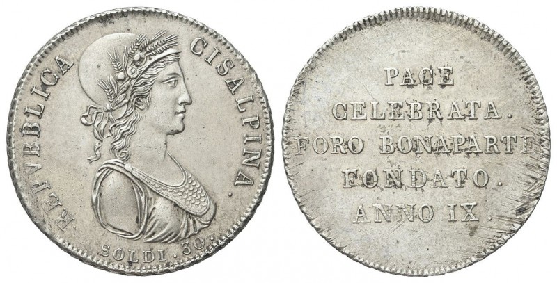 MILANO
Repubblica Cisalpina, 1800-1802.
30 Soldi a. IX (1801), busto piccolo....