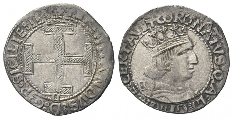 NAPOLI
Ferdinando I d’Aragona (Ferrante), 1458-1494.
Coronato, sigla C gotica....