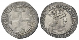 NAPOLI
Ferdinando I d’Aragona (Ferrante), 1458-1494.
Coronato, sigla C gotica.
Ag
gr. 3,93
Dr. FERDINANDVS D G R SICILIE IER. Croce potenziata ri...