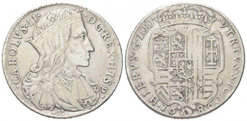 NAPOLI
Carlo II di Spagna, Re di Napoli e Sicilia, 1665-1700.
Ducato da 100 Gr...