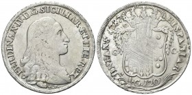NAPOLI
Ferdinando IV (I) di Borbone, 1759-1816.
Piastra da 120 Grana 1787, sigle D P.
Ag
gr. 27,15
Dr. FERDINAND IV D G SICILIAR ET HIE REX, Bust...