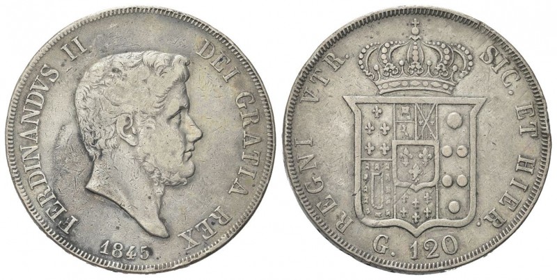 NAPOLI
Ferdinando II di Borbone, 1830-1859.
Piastra da 120 Grana 1845.
Ag
gr...