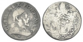ROMA
Clemente X (Emilio Altieri), 1670-1676.
Grosso.
Ag
gr. 0,88
Dr. CLEMENS X PONT MAX. Busto a d. con camauro, mozzetta e stola; sotto, stella....