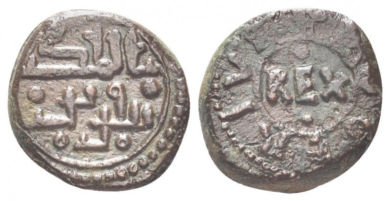 SICILIA
Tancredi, Re di Sicilia, 1189-1194. 
Follaro.
Æ
gr. 2,15
Dr. Legend...