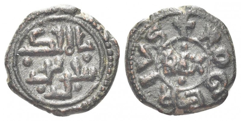 SICILIA
Tancredi, Re di Sicilia, 1189-1194. 
Follaro.
Æ
gr. 1,81
Dr. Legend...