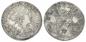 TASSAROLO
Livia Centurioni Oltremarini Malaspina, moglie di Filippo Spinola, 1616-1688. 
Luigino 1666.
Ag
gr. 1,69
Dr. LIV MA PRI SP COM T SOW DO...