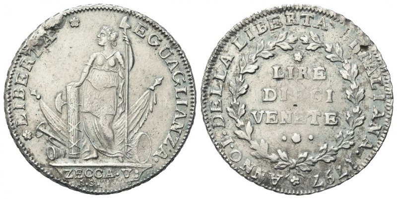 VENEZIA
Municipalità provvisoria, 1797-1798.
10 Lire 1797, I Tipo.
Ag
gr. 28...