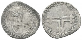 SAVOIA ANTICHI
Emanuele Filiberto Duca, 1553-1580.
2 Grossi, I Tipo.
Mi
gr. 3,04
Dr. E PHILIBERTVS DVX SABAVDI. Scudo sabaudo con corona di 5 fio...