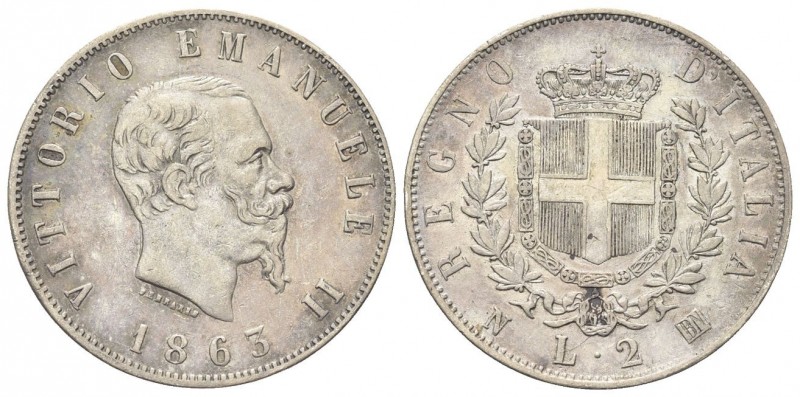 REGNO D’ITALIA
Vittorio Emanuele II, 1861-1878.
2 Lire 1863 Napoli, I° Tipo.
...