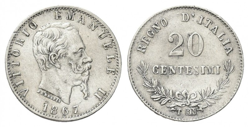 REGNO D’ITALIA
Vittorio Emanuele II, 1861-1878.
20 Centesimi 1867 Torino, II° ...