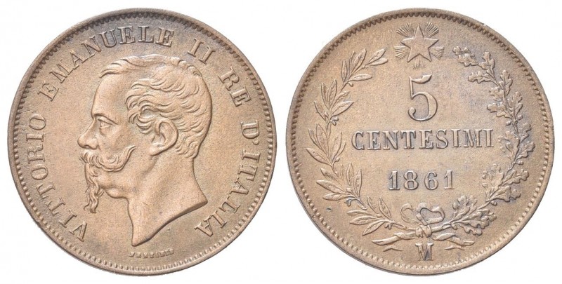 REGNO D’ITALIA
Vittorio Emanuele II, 1861-1878.
5 Centesimi 1861 Milano valore...