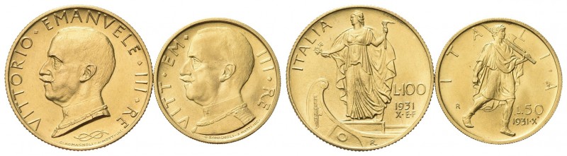 REGNO D’ITALIA
Vittorio Emanuele III, 1900-1943.
100 Lire e 50 Lire 1931 a. X....