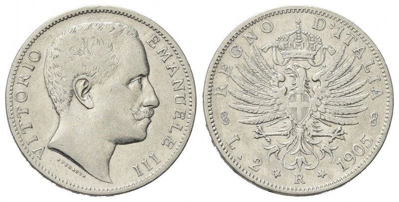 REGNO D’ITALIA
Vittorio Emanuele III, 1900-1943.
2 Lire 1905 Roma, Aquila Saba...