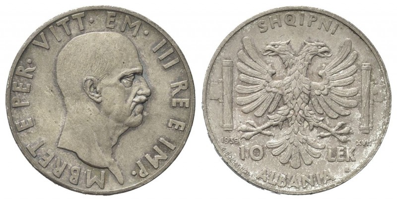 REGNO D’ALBANIA
Vittorio Emanuele III, 1939-1943.
10 Lek 1939 a. XVII Roma.
A...