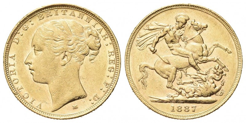 AUSTRALIA
Regina Vittoria, 1837-1901.
Sterlina 1887 M, zecca di Melbourne.
Au...