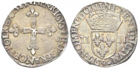 FRANCIA
Enrico III, 1574-1579
1/4 di Scudo 1581, zecca di Rennes.
Ag
gr. 9,64
Dr. HENRICVS IIII D G FRANC E I POL REX 1581. Croce fiorata..
Rv. ...
