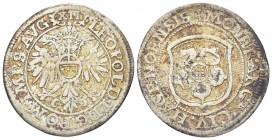 GERMANIA
Leopold I, 1658-1705. 
Hagenau. 12 Kreuzer s. data.
Ag
gr. 4,89
Dr. LEOPOLD I DGR ROM IMP S AVG. Aquila bicipite coronata.
Rv. CIV HAGE...