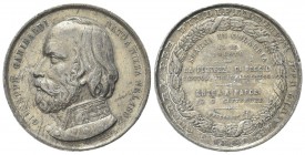 MILANO
Giuseppe Garibaldi (patriota), 1807-1882.
Medaglia 1860 opus Massonnet Editeur.
Metallo Bianco 
gr. 55,89 mm 50
Dr. GIUSEPPE GARIBALDI - N...