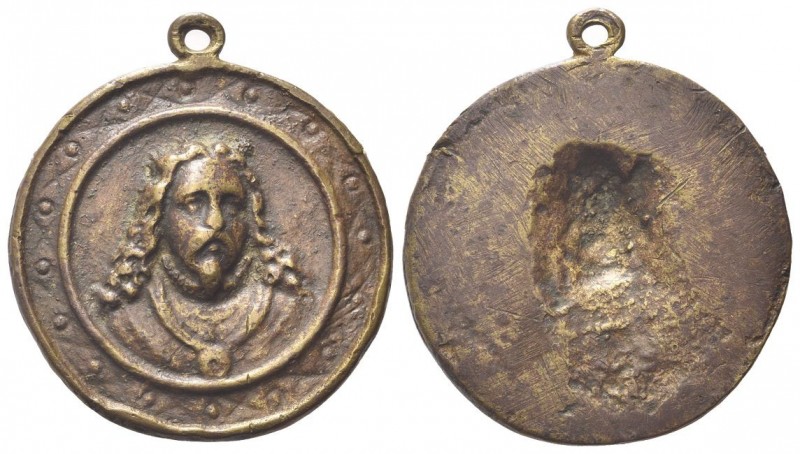 ROMA
XVI Secolo.
Medaglia fusa uniface con ritratto di nobiluomo.
Æ
gr. 52,7...