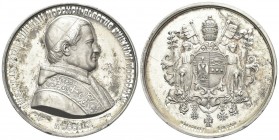 ROMA
Pio IX (Giovanni Maria Mastai Ferretti), 1846-1878.
Medaglia 1860 opus Massonnet Editeur.
Metallo bianco
gr. 45,44 mm 37
Dr. PIUS P P IX NAT...