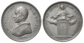 ROMA
Leone XIII (Vincenzo Gioacchino Luigi Pecci), 1878-1903.
Medaglia 1900 a. XXII opus F. Bianchi.
Æ
gr. 12,08 mm 30,3
Dr. LEONE XIII PONT - MA...